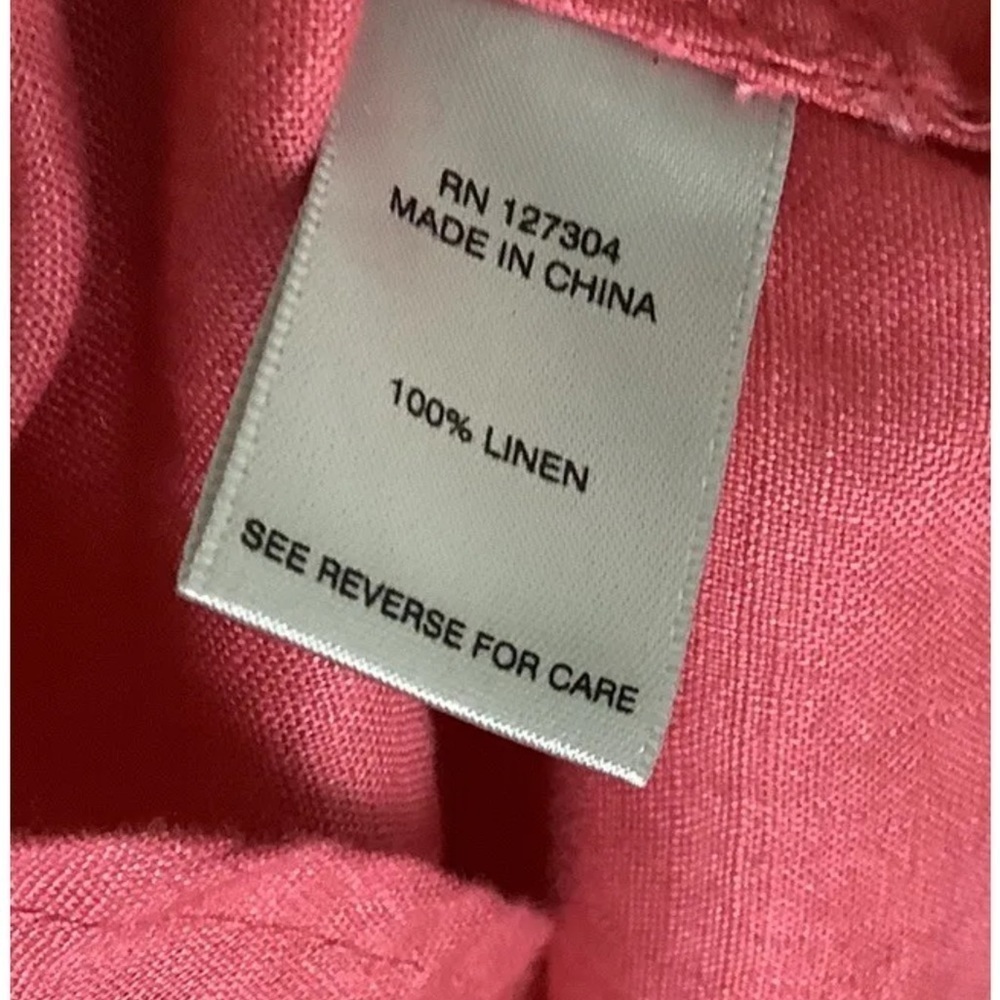John Mark Sz Xs 100% Linen Button Tunic Top Pink … - image 6